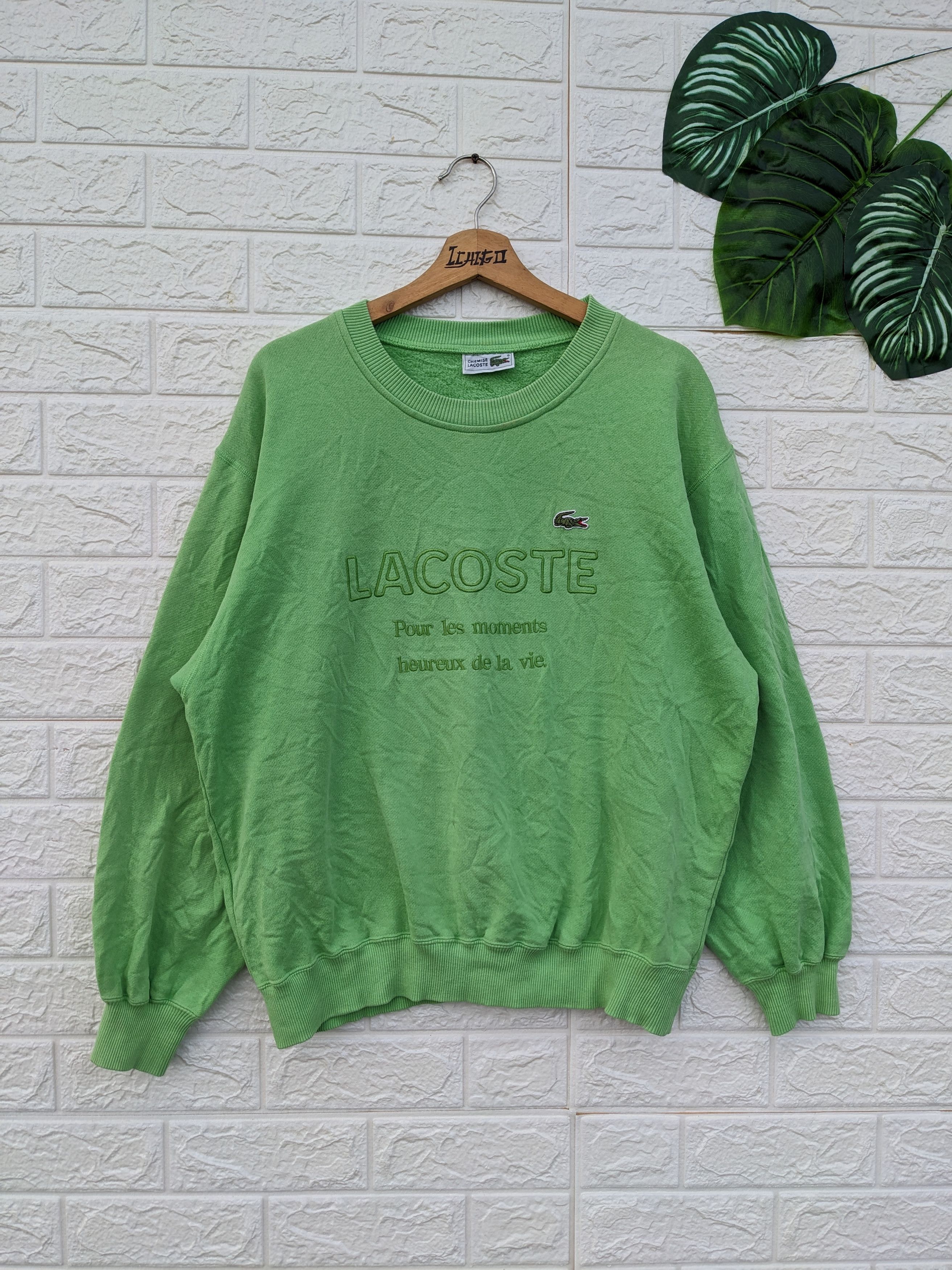 Vintage Chemise Lacoste Embroidery Spell Out Sweatshirt