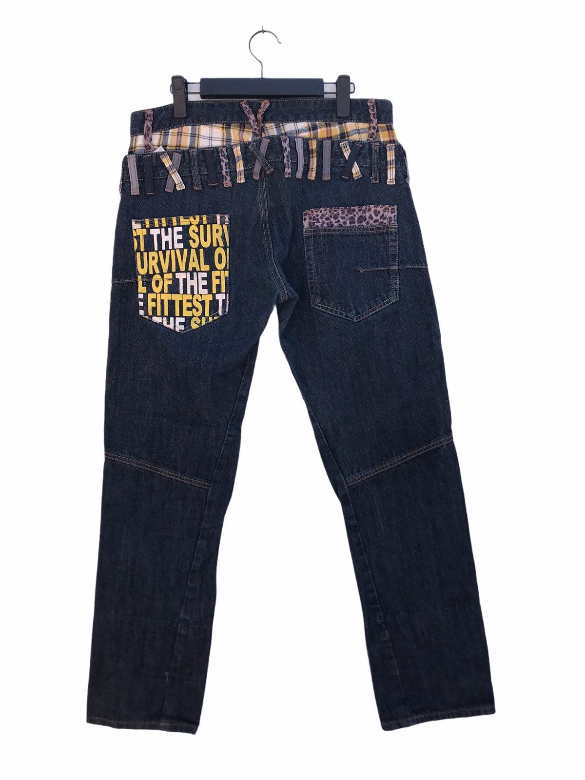 Japanese Brand Vintage Japanese Unbrand Double Waist Punk Style Jeans Size US 33 - 3 Thumbnail