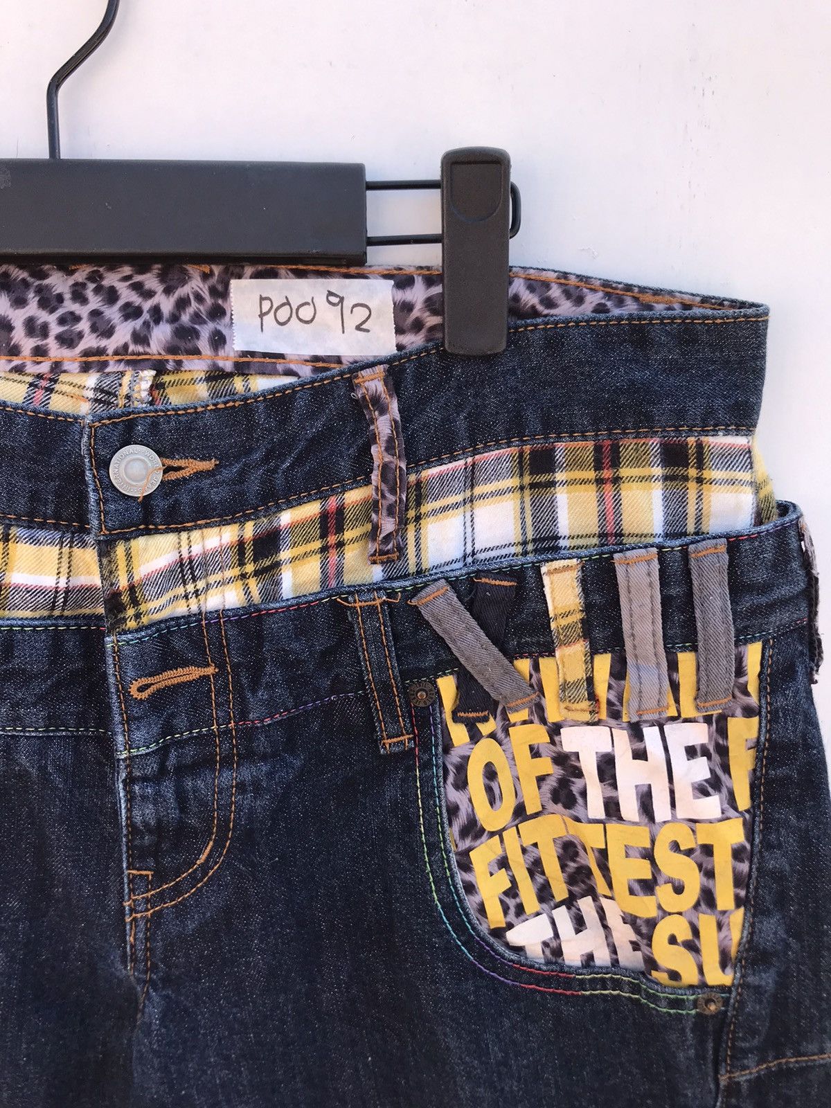Japanese Brand Vintage Japanese Unbrand Double Waist Punk Style Jeans Size US 33 - 5 Thumbnail