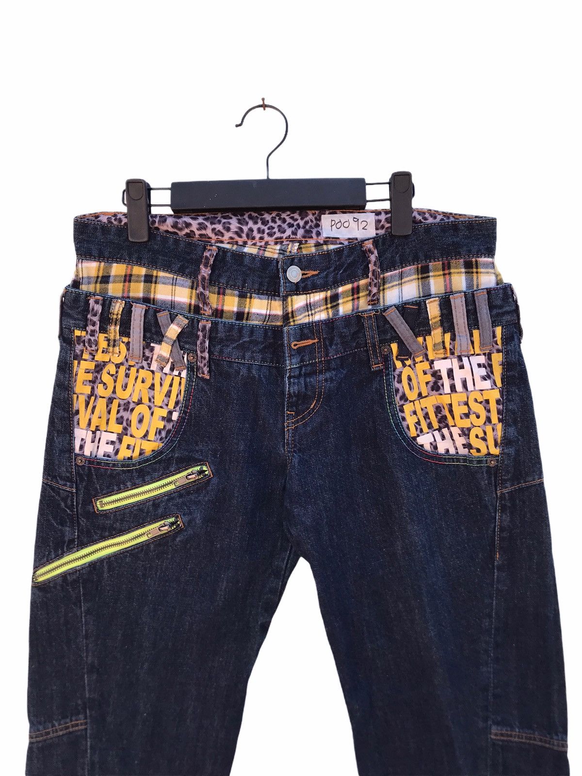 image of Hysteric Glamour x If Six Was Nine Vintage Japanese Unbrand Double Waist Punk Style Jeans in Blue (