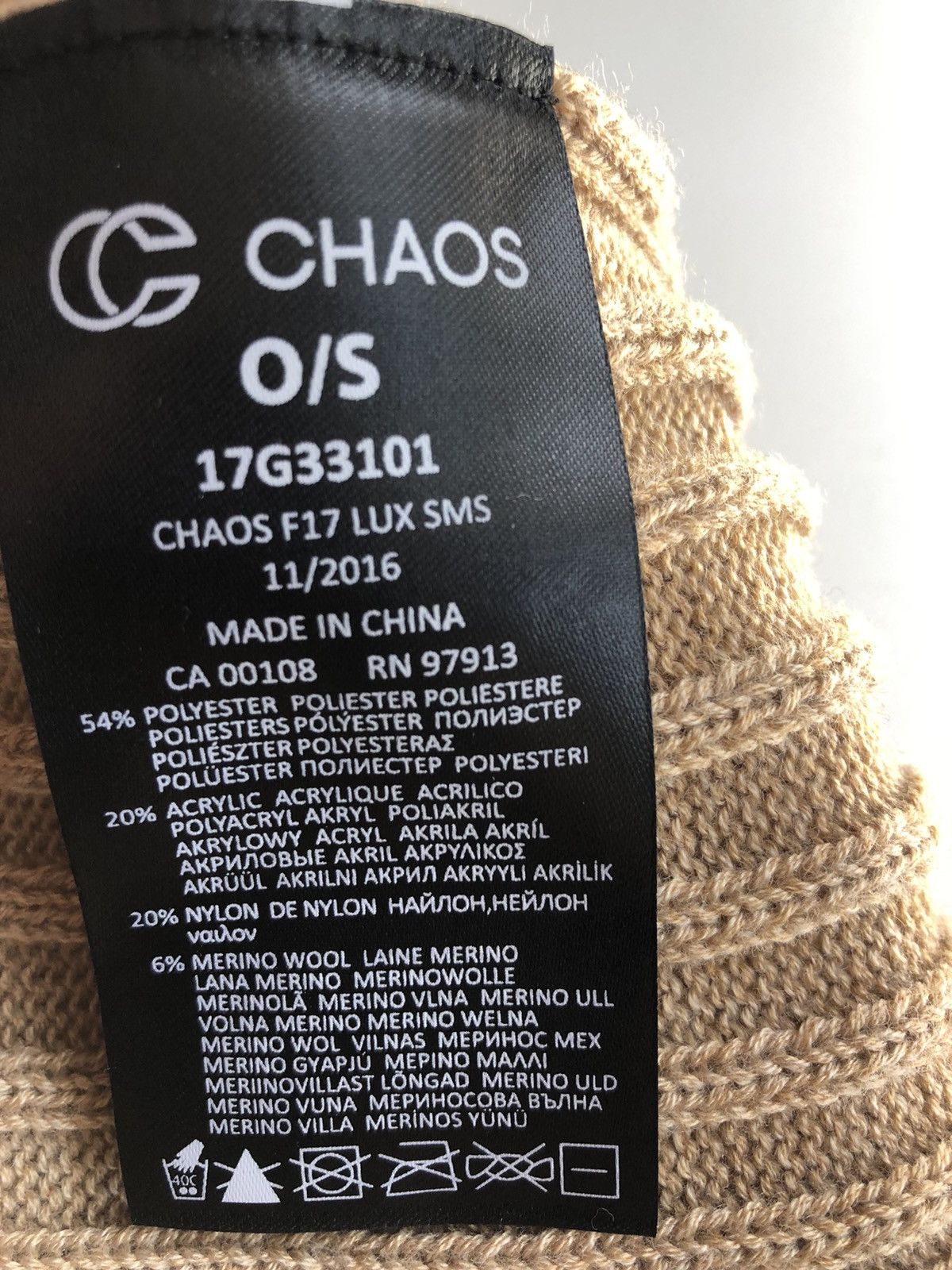 Vintage New Chaos LUX Beanie BEIGE Size ONE SIZE - 2 Thumbnail