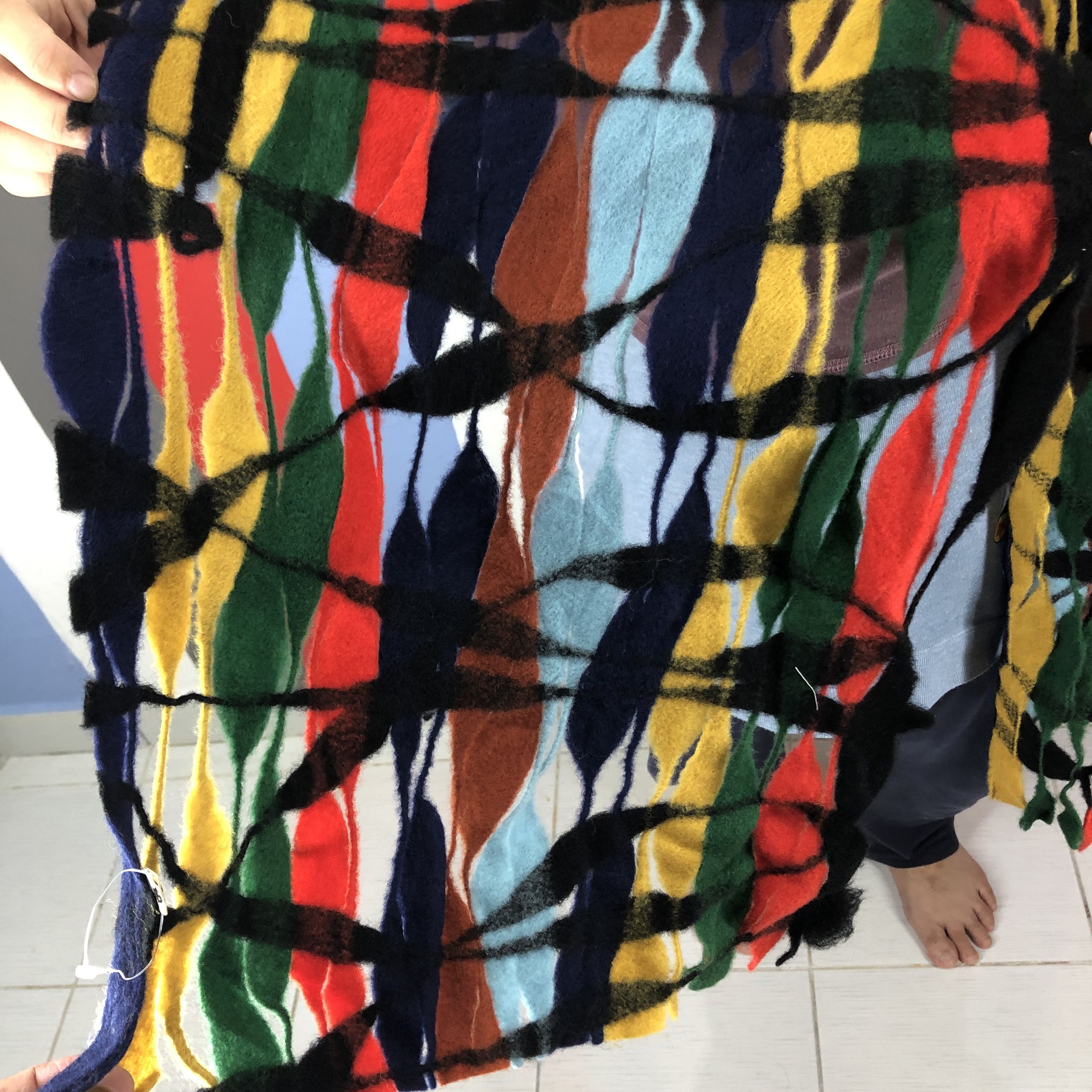 Japanese Brand X5 Rare Hole Design Muffler Scarf #0873/AG Size ONE SIZE - 4 Thumbnail