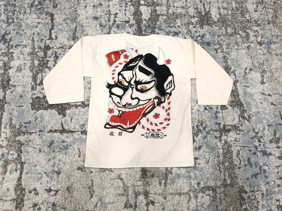 image of Beauty Beast x Hysteric Glamour Vintage Hand Painting Samurai Juban Shirt in Creamy White (Size Lar
