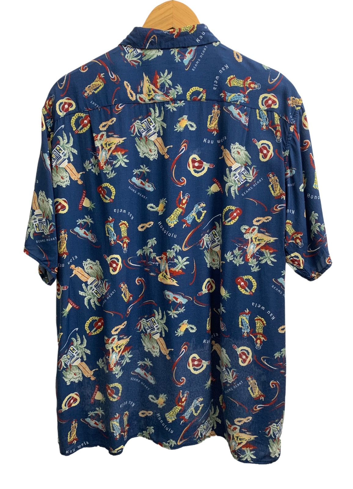 Beams Plus RARE ‼️ Vintage Rayon Beams Hearts Button Up Hawaiian Shirts Size US L / EU 52-54 / 3 - 3 Thumbnail