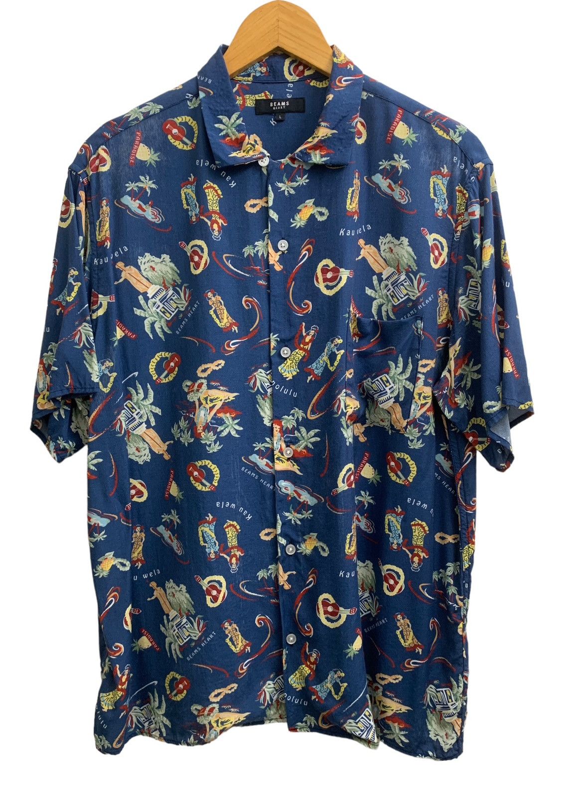 Beams Plus RARE ‼️ Vintage Rayon Beams Hearts Button Up Hawaiian Shirts Size US L / EU 52-54 / 3 - 1 Thumbnail