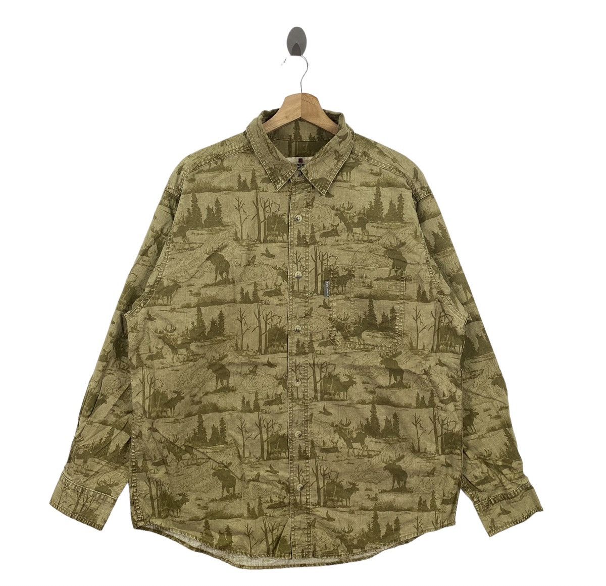 Vintage WOOLRICH Fullprint Button Up Long Sleeve Shirt