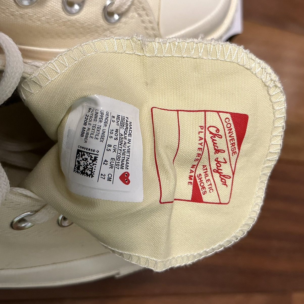Comme des Garcons CDG Converse Comme des Garcons Chuck Taylor High White Cream Size US 8 / EU 41 - 7 Thumbnail