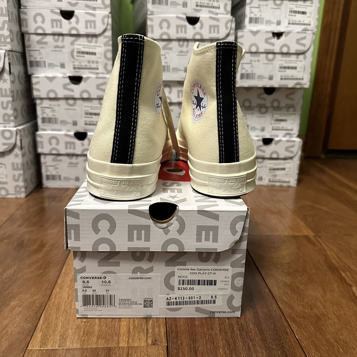 Comme des Garcons CDG Converse Comme des Garcons Chuck Taylor High White Cream Size US 8 / EU 41 - 4 Thumbnail
