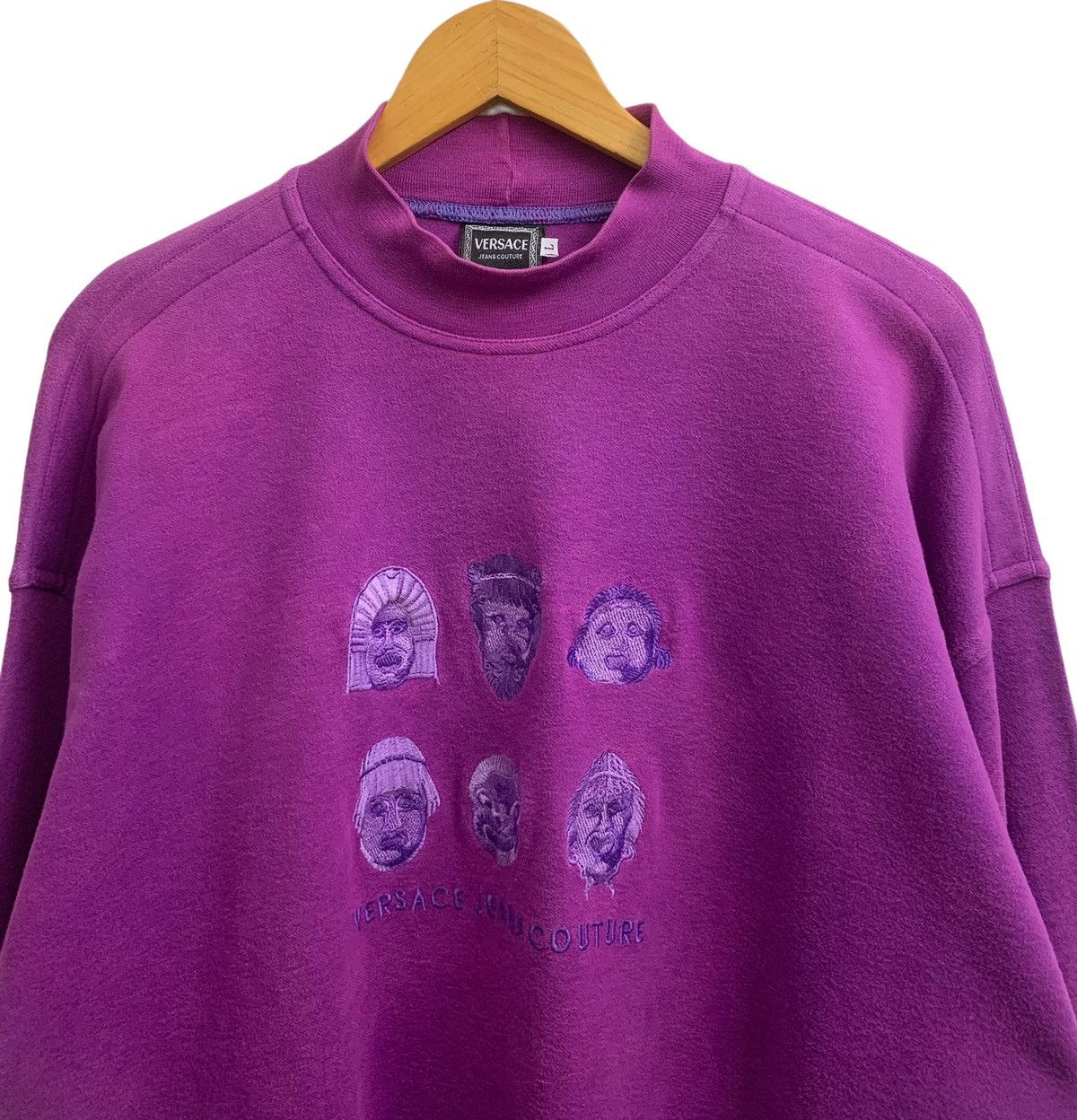 Vintage 🔥 Versace Jeans Couture Sun Faded Sweatshirts Size US M / EU 48-50 / 2 - 2 Thumbnail