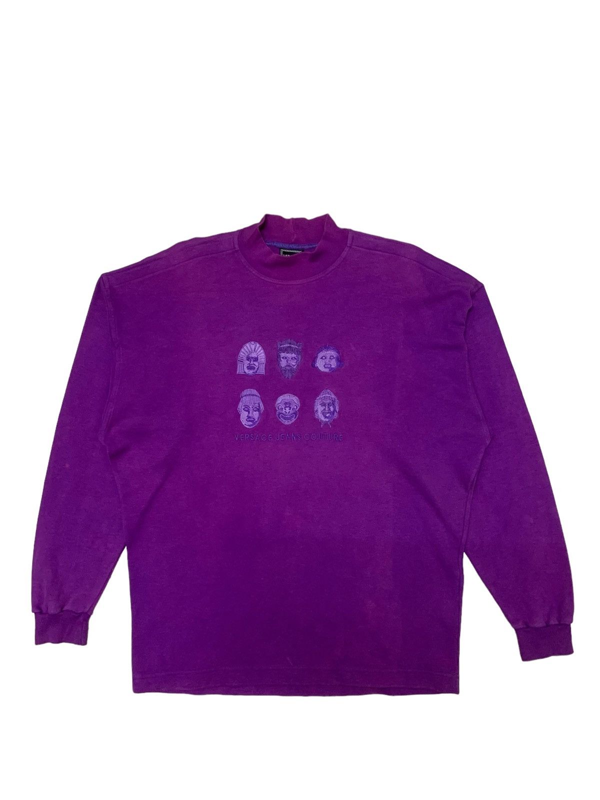 Vintage 🔥 Versace Jeans Couture Sun Faded Sweatshirts Size US M / EU 48-50 / 2 - 3 Thumbnail