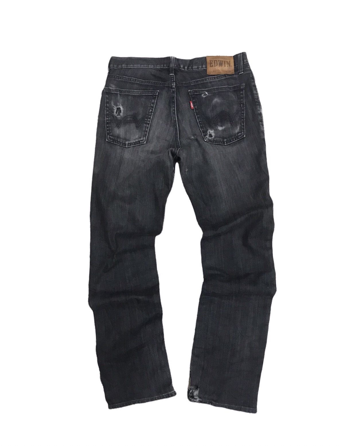 Edwin Vintage Edwin Distressed Stretchable Jeans Black Smoke Size US 33 - 2 Thumbnail