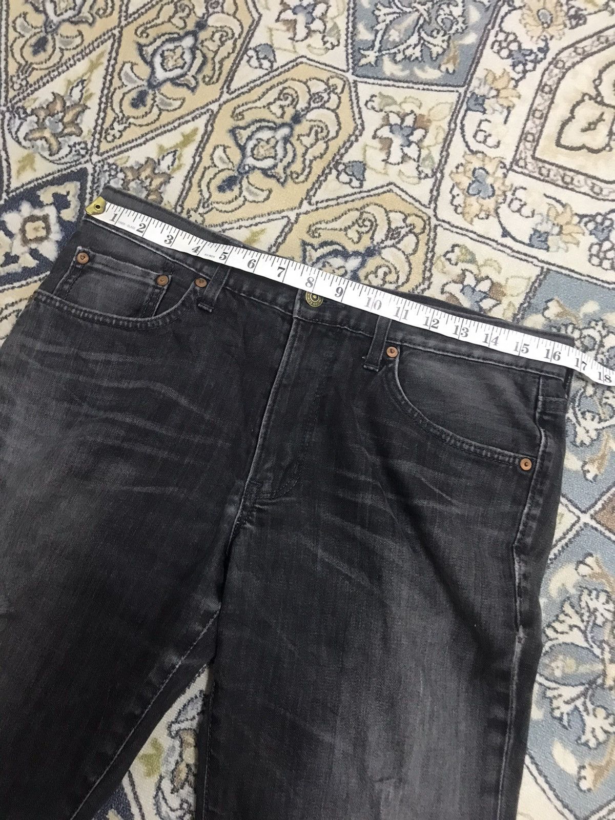 Edwin Vintage Edwin Distressed Stretchable Jeans Black Smoke Size US 33 - 19 Thumbnail