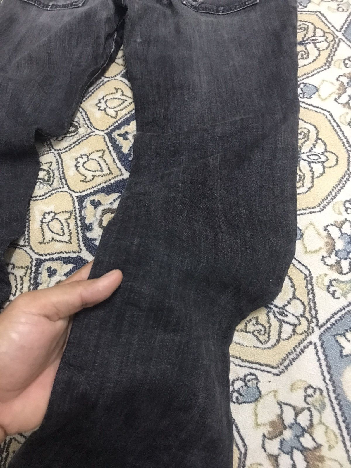Edwin Vintage Edwin Distressed Stretchable Jeans Black Smoke Size US 33 - 15 Thumbnail
