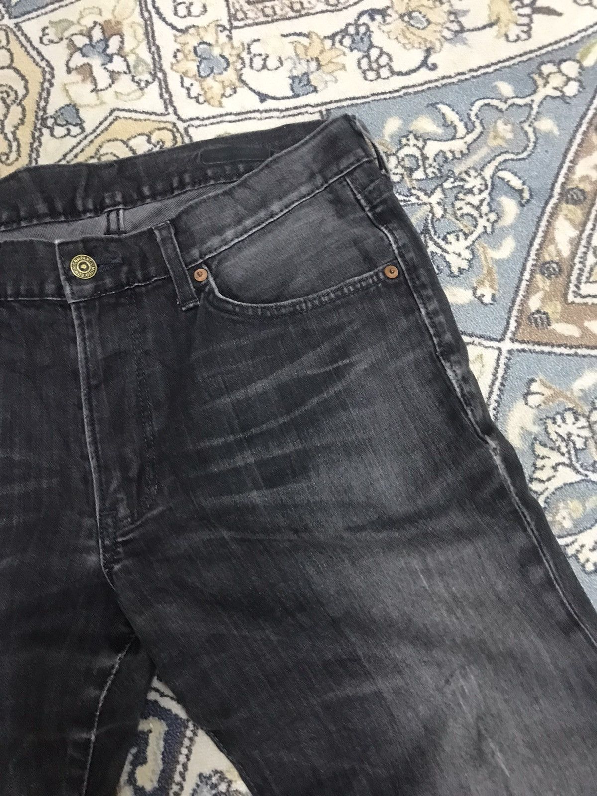 Edwin Vintage Edwin Distressed Stretchable Jeans Black Smoke Size US 33 - 4 Thumbnail