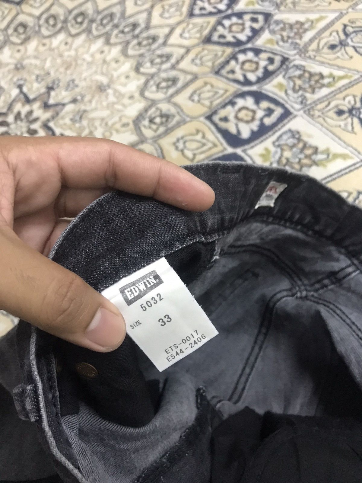 Edwin Vintage Edwin Distressed Stretchable Jeans Black Smoke Size US 33 - 11 Thumbnail