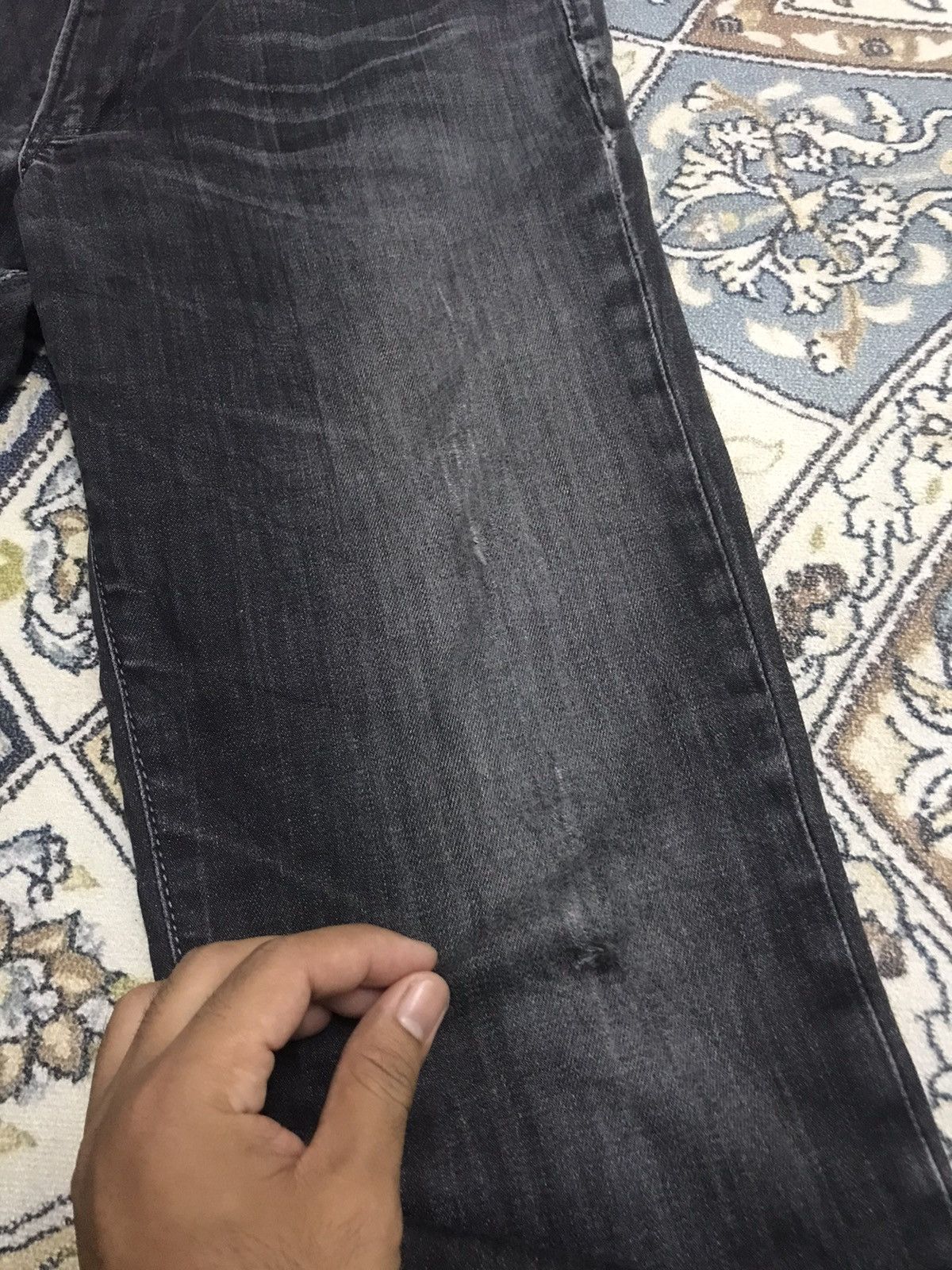 Edwin Vintage Edwin Distressed Stretchable Jeans Black Smoke Size US 33 - 6 Thumbnail