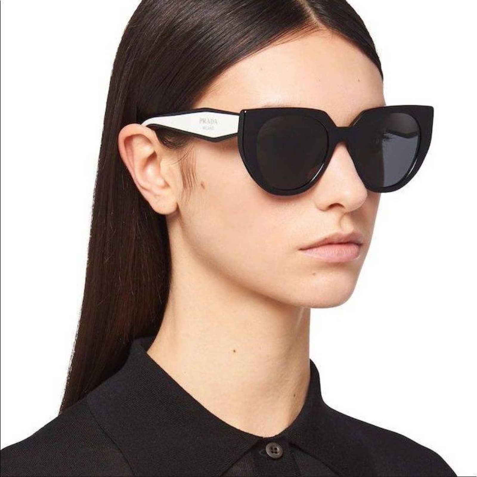BRAND NEW PRADA PR14WS 09Q5S0 Black/Talc Dark Grey