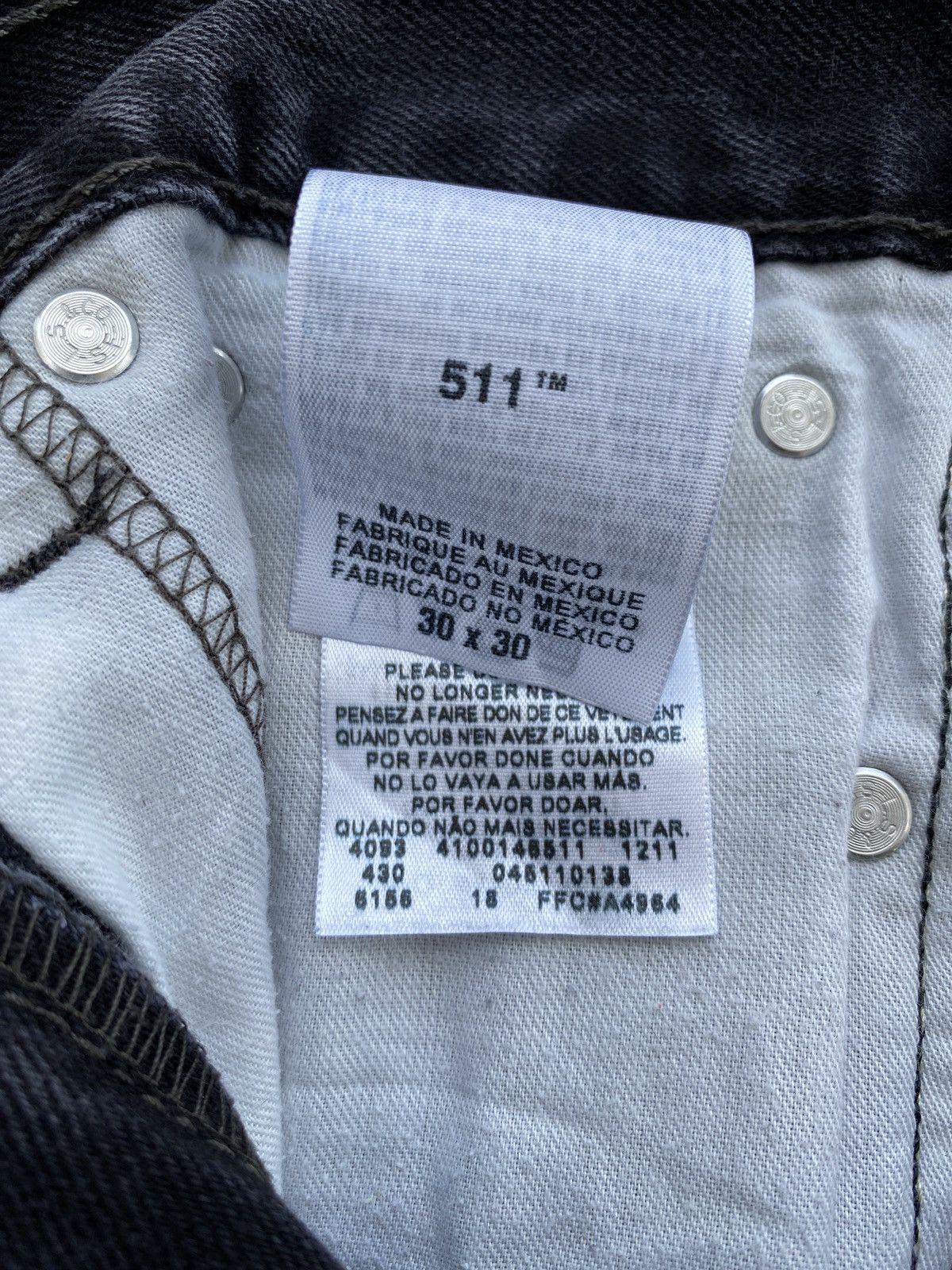 Jean × Levi's × Vintage VINTAGE LEVIS 511 JEANS FADED BLACK -J429 Size US 31 - 5 Thumbnail