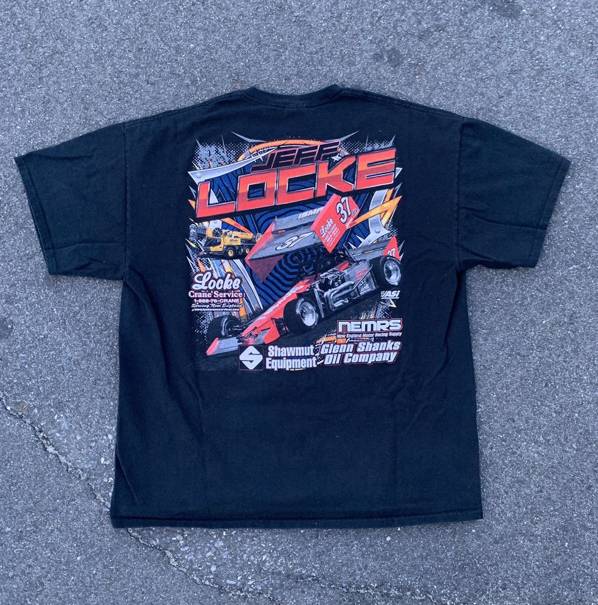 Racing × Vintage Y2k Jeff Locke Racing Servicing Formula 1 Graphic Tee ...