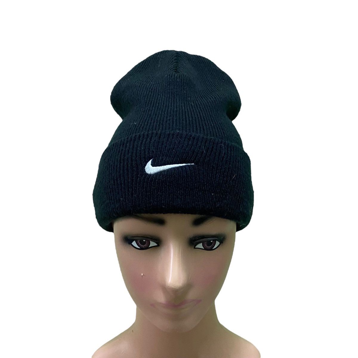 Vintage Nike Beanie Hat Black Colour