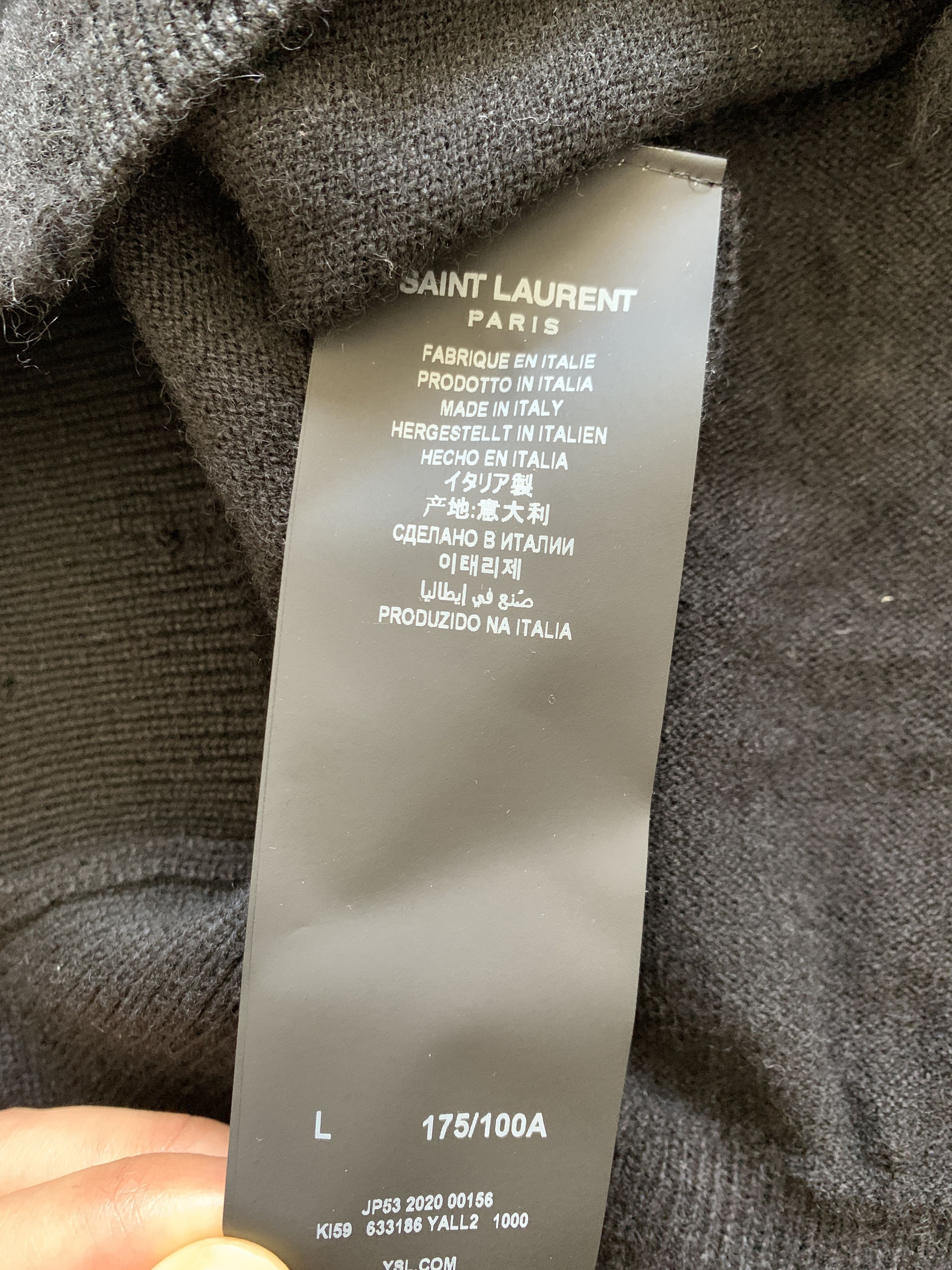 Saint Laurent Paris Distressed Cashmere Sweater Size US L / EU 52-54 / 3 - 3 Thumbnail