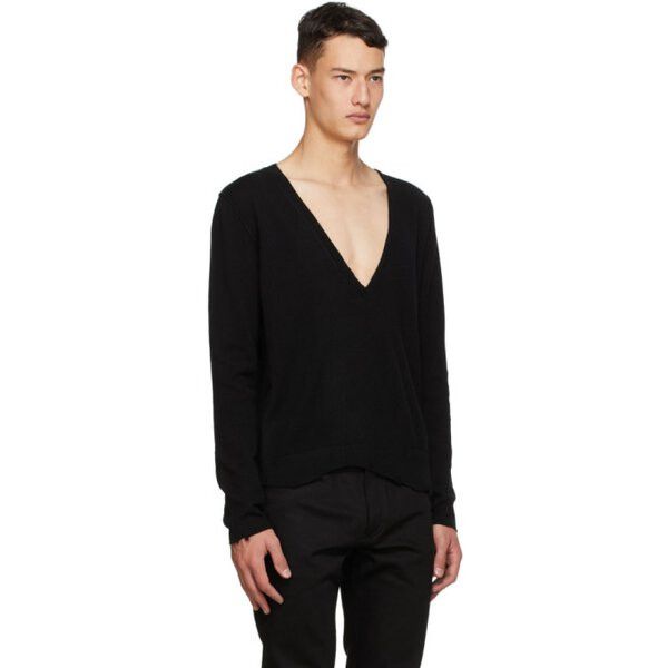 Saint Laurent Paris Distressed Cashmere Sweater Size US L / EU 52-54 / 3 - 5 Thumbnail