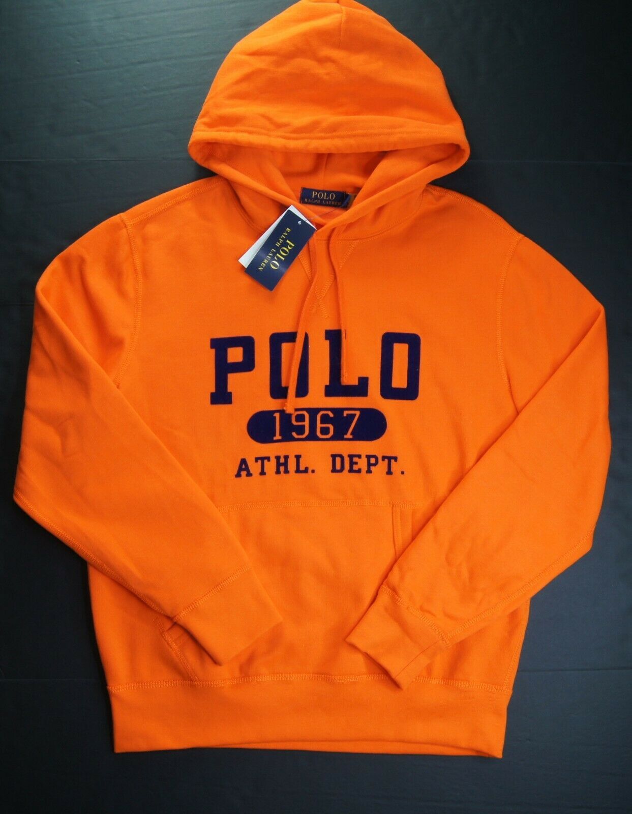 Polo Ralph Lauren Polo Ralph Lauren 1967 Athl Dep Orange Hoodie Pullover XXL Size US XXL / EU 58 / 5 - 2 Thumbnail