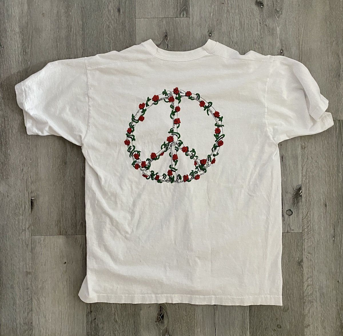 Grateful Dead × Vintage Grateful Dead Peace Sign Roses Tee Size US L / EU 52-54 / 3 - 3 Thumbnail
