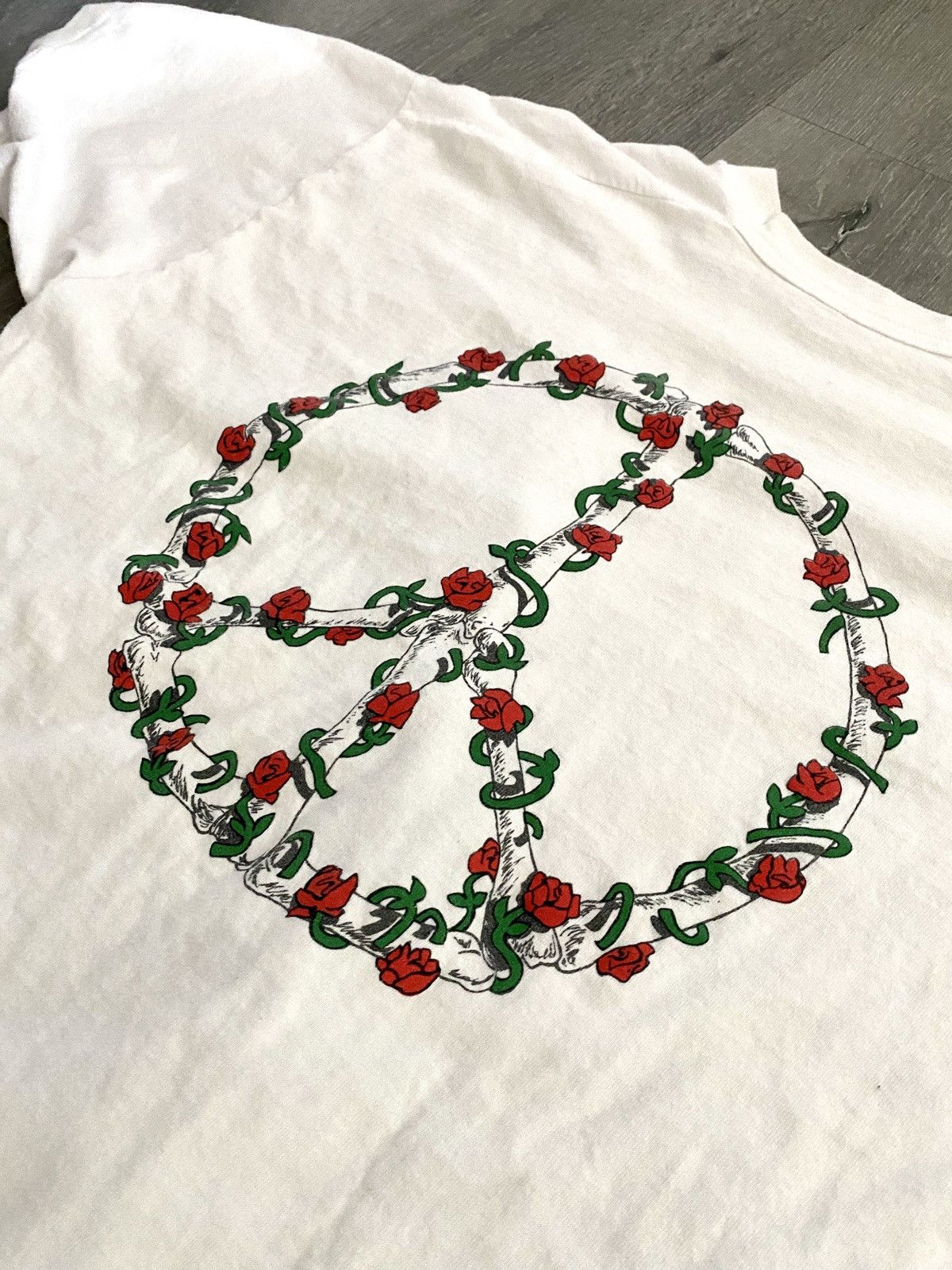 Grateful Dead × Vintage Grateful Dead Peace Sign Roses Tee Size US L / EU 52-54 / 3 - 1 Thumbnail