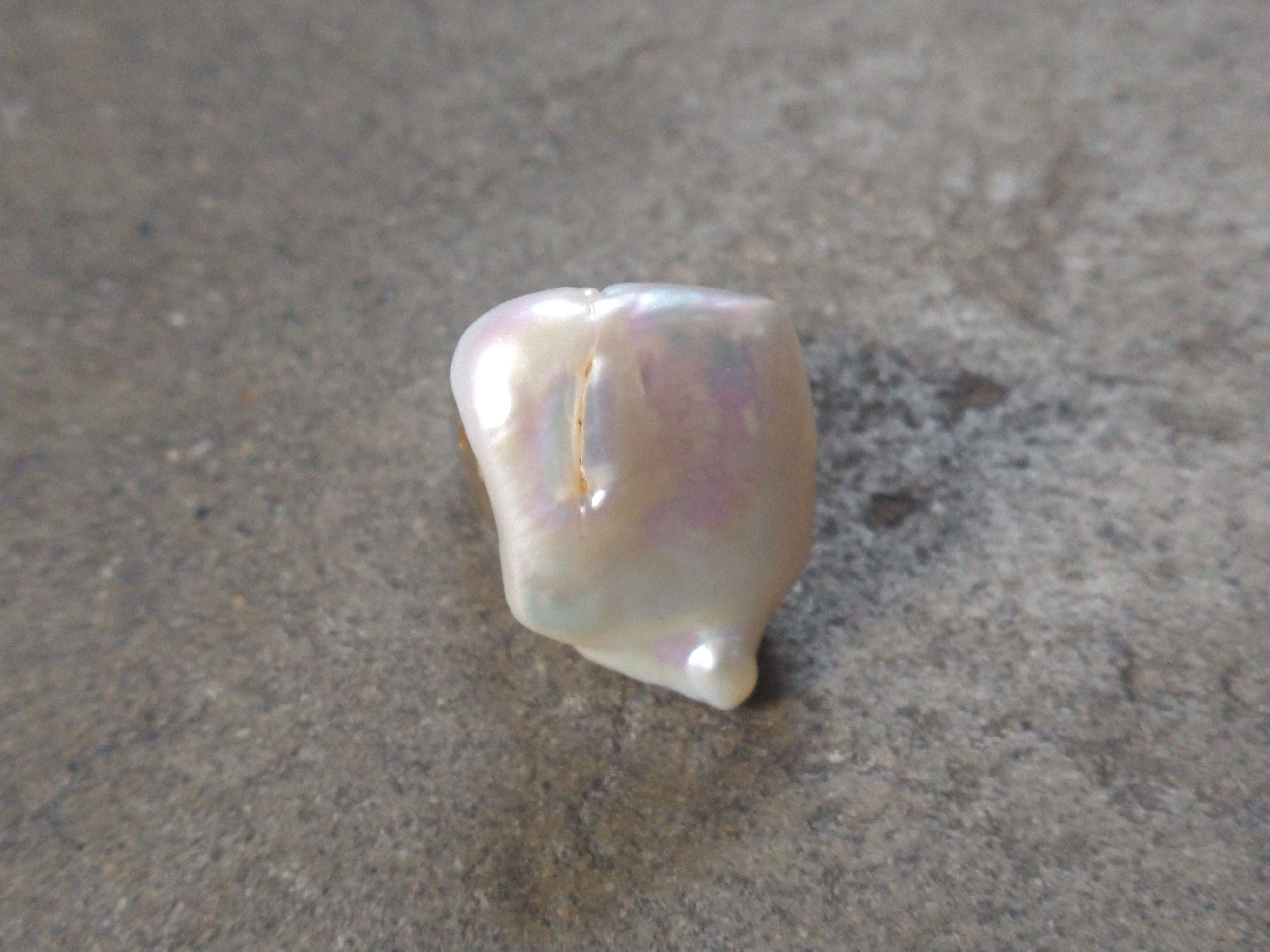 Jewelry × Sterling Silver Sterling Silver Ring Size 8.25 Baroque Pearl Modern Gold Size ONE SIZE - 4 Thumbnail