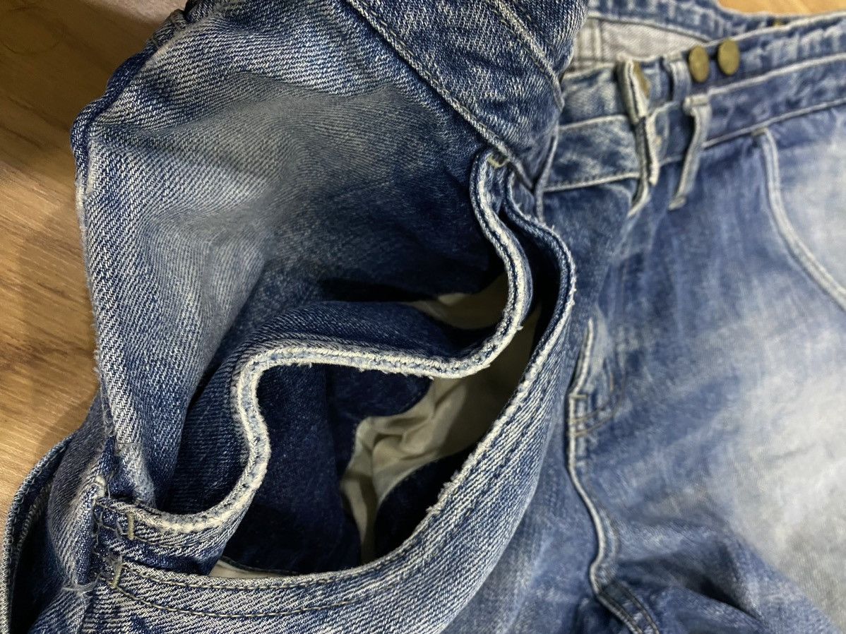Japanese Brand PPFM Double Inside Pocket Button Distressed Jeans Size US 30 / EU 46 - 6 Thumbnail