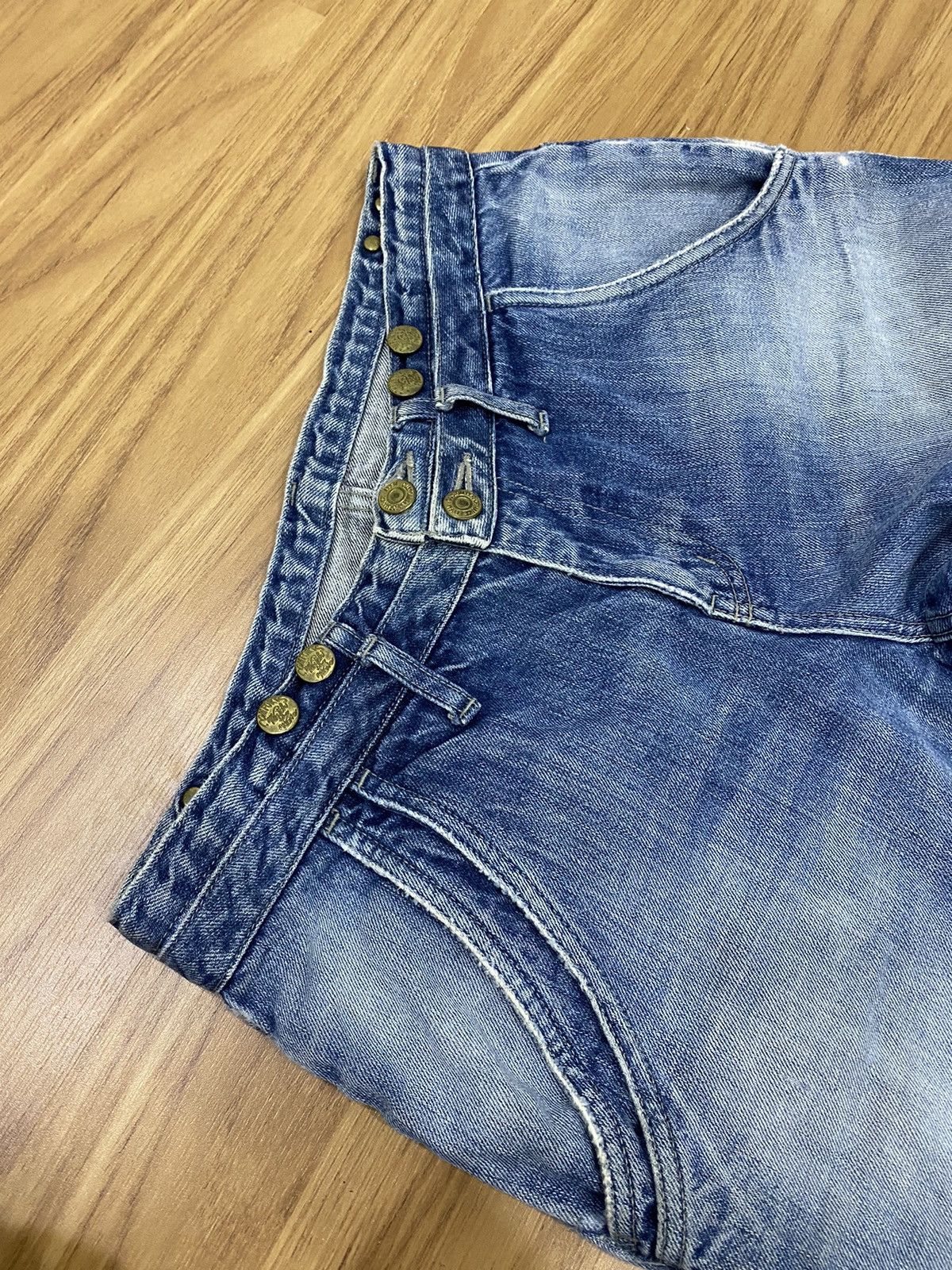 Japanese Brand PPFM Double Inside Pocket Button Distressed Jeans Size US 30 / EU 46 - 5 Thumbnail