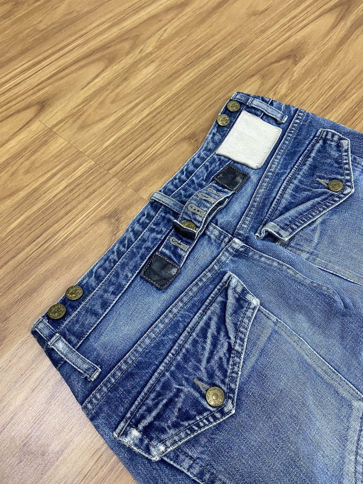 Japanese Brand PPFM Double Inside Pocket Button Distressed Jeans Size US 30 / EU 46 - 13 Thumbnail