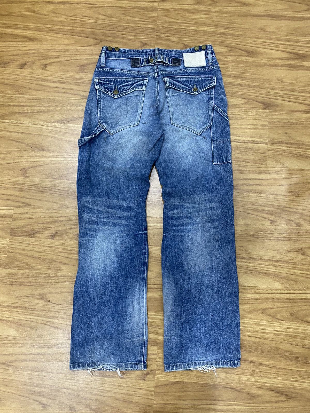 Japanese Brand PPFM Double Inside Pocket Button Distressed Jeans Size US 30 / EU 46 - 2 Thumbnail