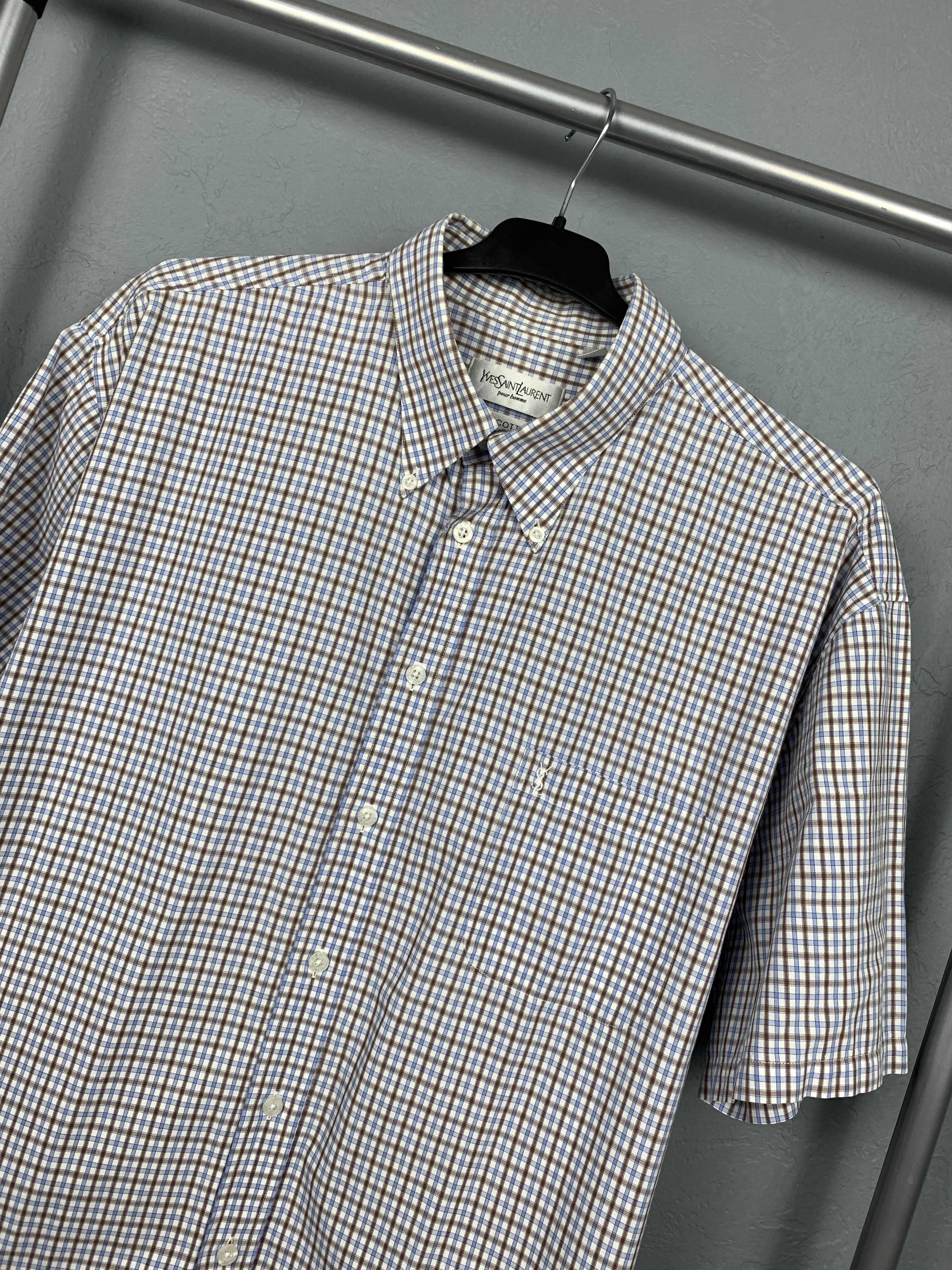 Yves Saint Laurent Yves Saint Laurent YSL Mens Short Sleeve Shirt Size US XL / EU 56 / 4 - 2 Thumbnail