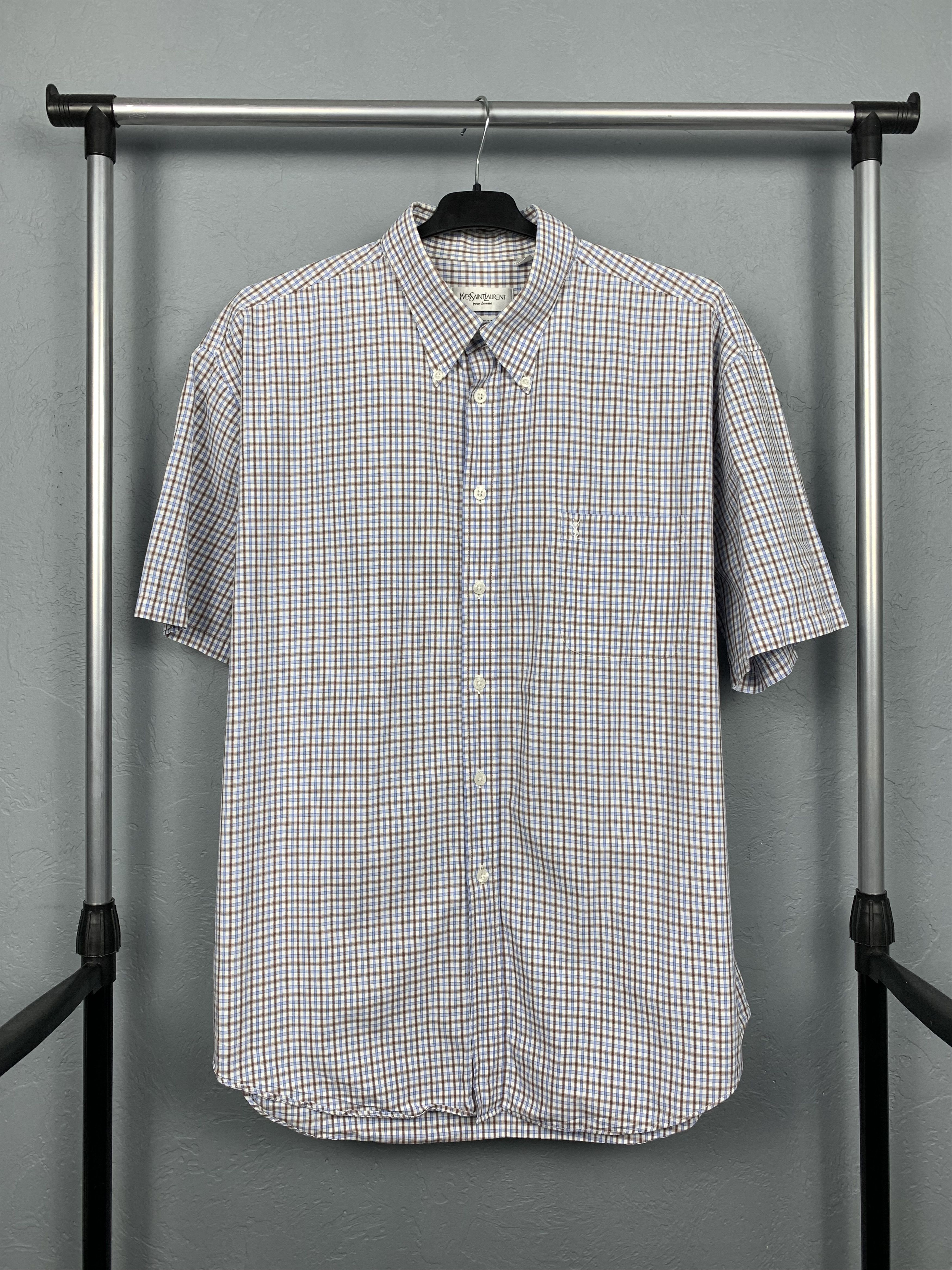 Yves Saint Laurent Yves Saint Laurent YSL Mens Short Sleeve Shirt Size US XL / EU 56 / 4 - 1 Thumbnail