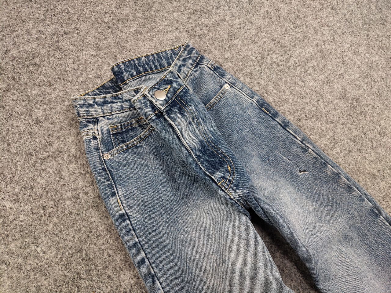 Handmade Vintage Custom Chrome Hearts Print Handmade Denim Jeans Size 28" / US 6 / IT 42 - 12 Thumbnail