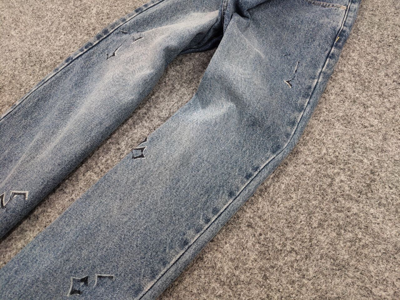 Handmade Vintage Custom Chrome Hearts Print Handmade Denim Jeans Size 28" / US 6 / IT 42 - 5 Thumbnail