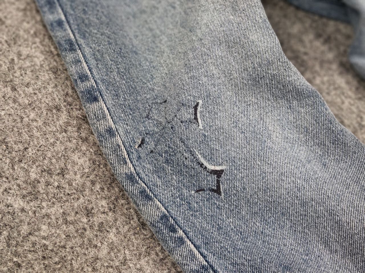 Handmade Vintage Custom Chrome Hearts Print Handmade Denim Jeans Size 28" / US 6 / IT 42 - 11 Thumbnail