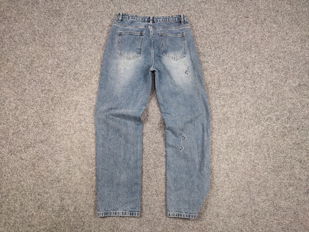 Handmade Vintage Custom Chrome Hearts Print Handmade Denim Jeans Size 28" / US 6 / IT 42 - 15 Thumbnail