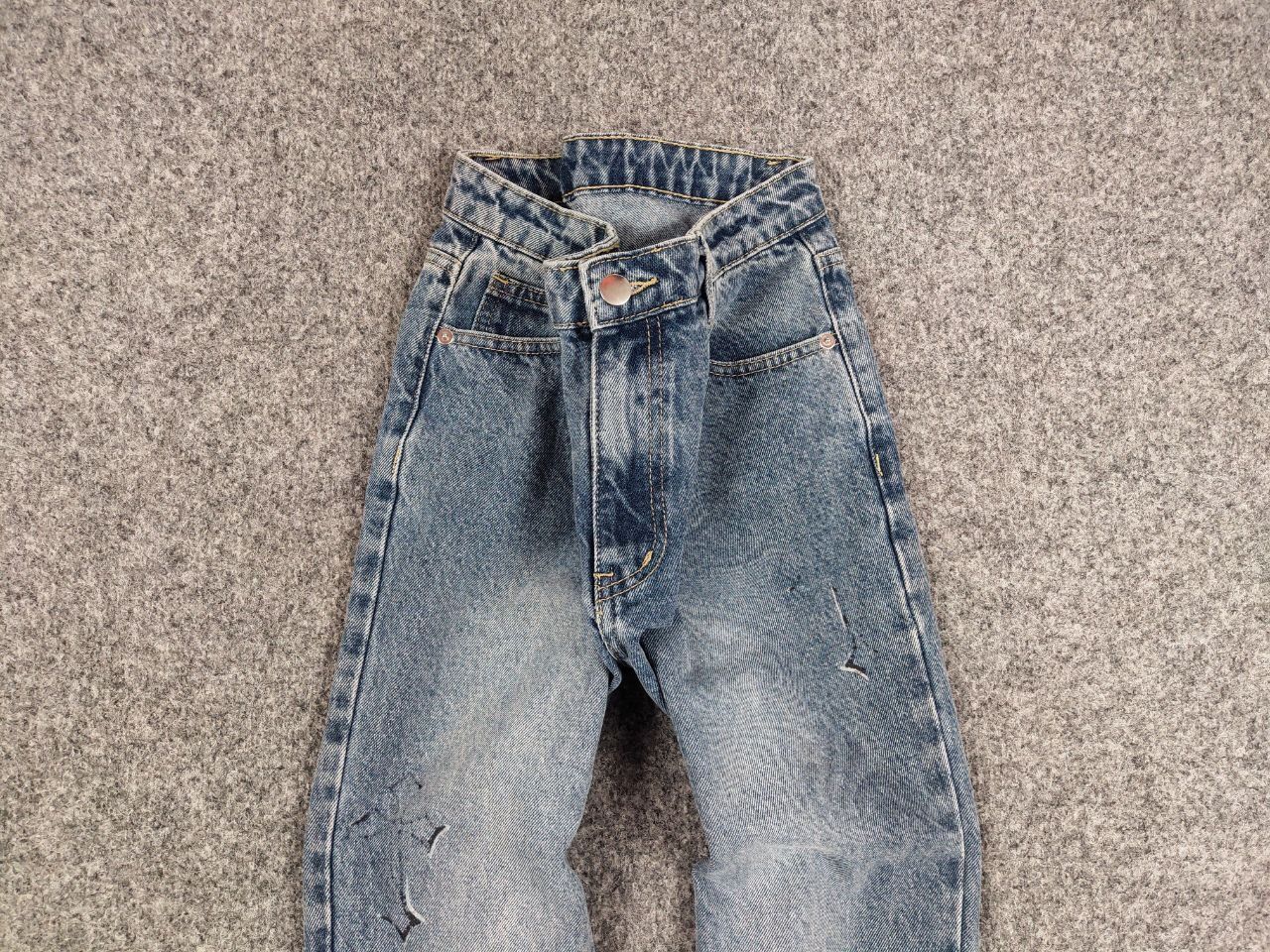 Handmade Vintage Custom Chrome Hearts Print Handmade Denim Jeans Size 28" / US 6 / IT 42 - 7 Thumbnail