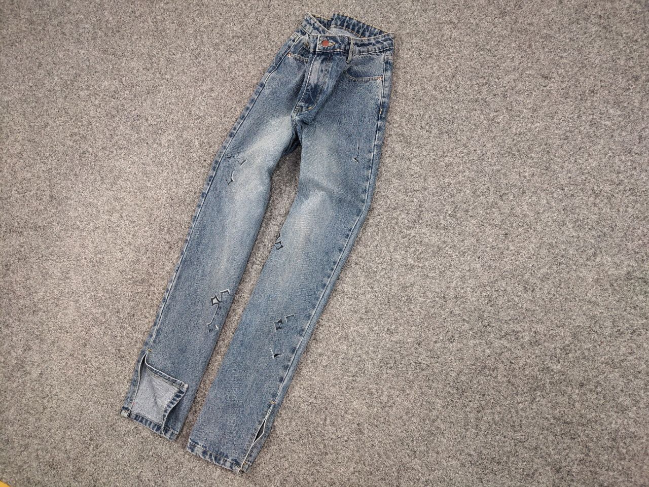 Handmade Vintage Custom Chrome Hearts Print Handmade Denim Jeans Size 28" / US 6 / IT 42 - 3 Thumbnail