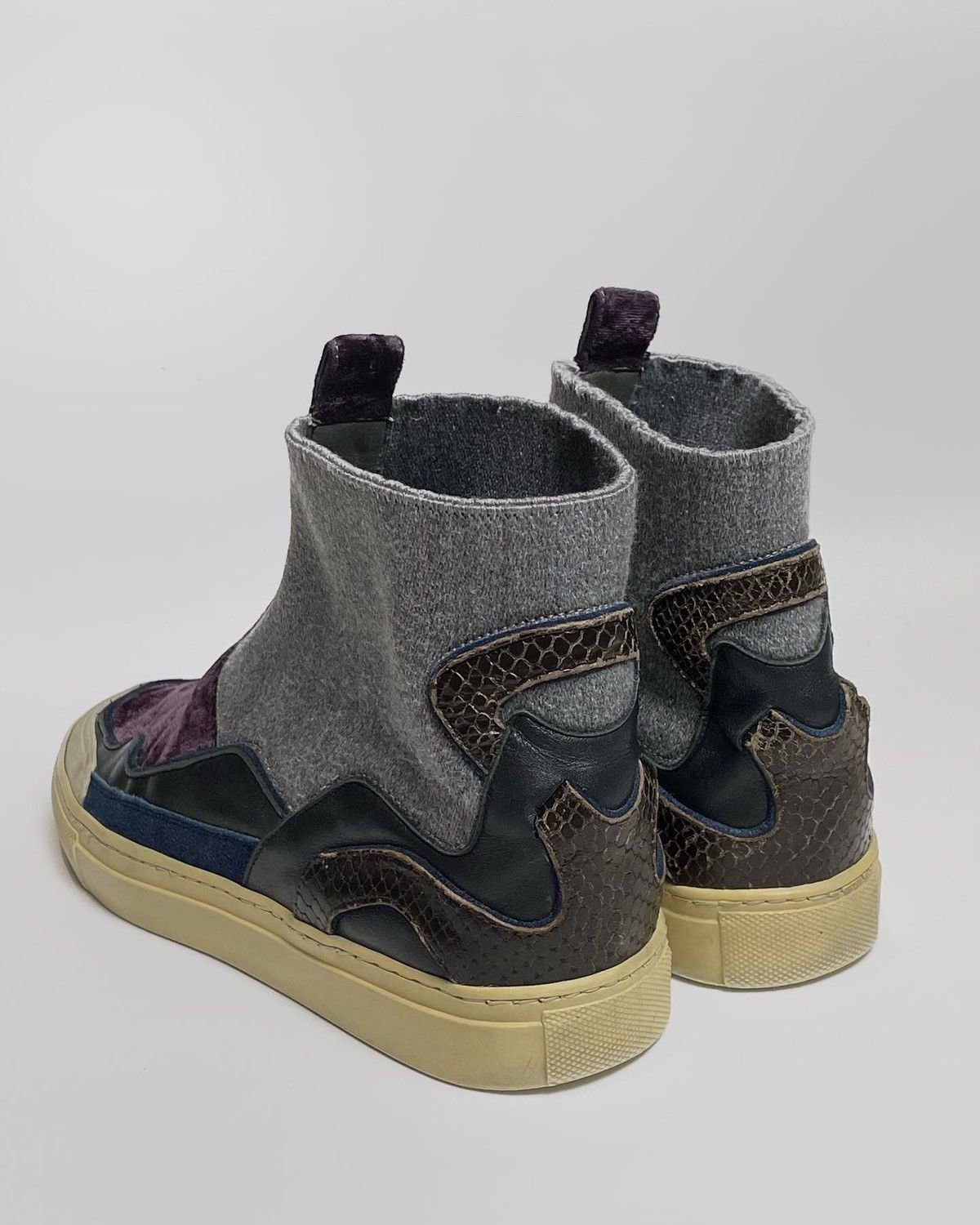 Dries Van Noten NEW! DRIES VAN NOTEN grey wool high top sneaker Size US 7.5 / EU 40-41 - 5 Thumbnail