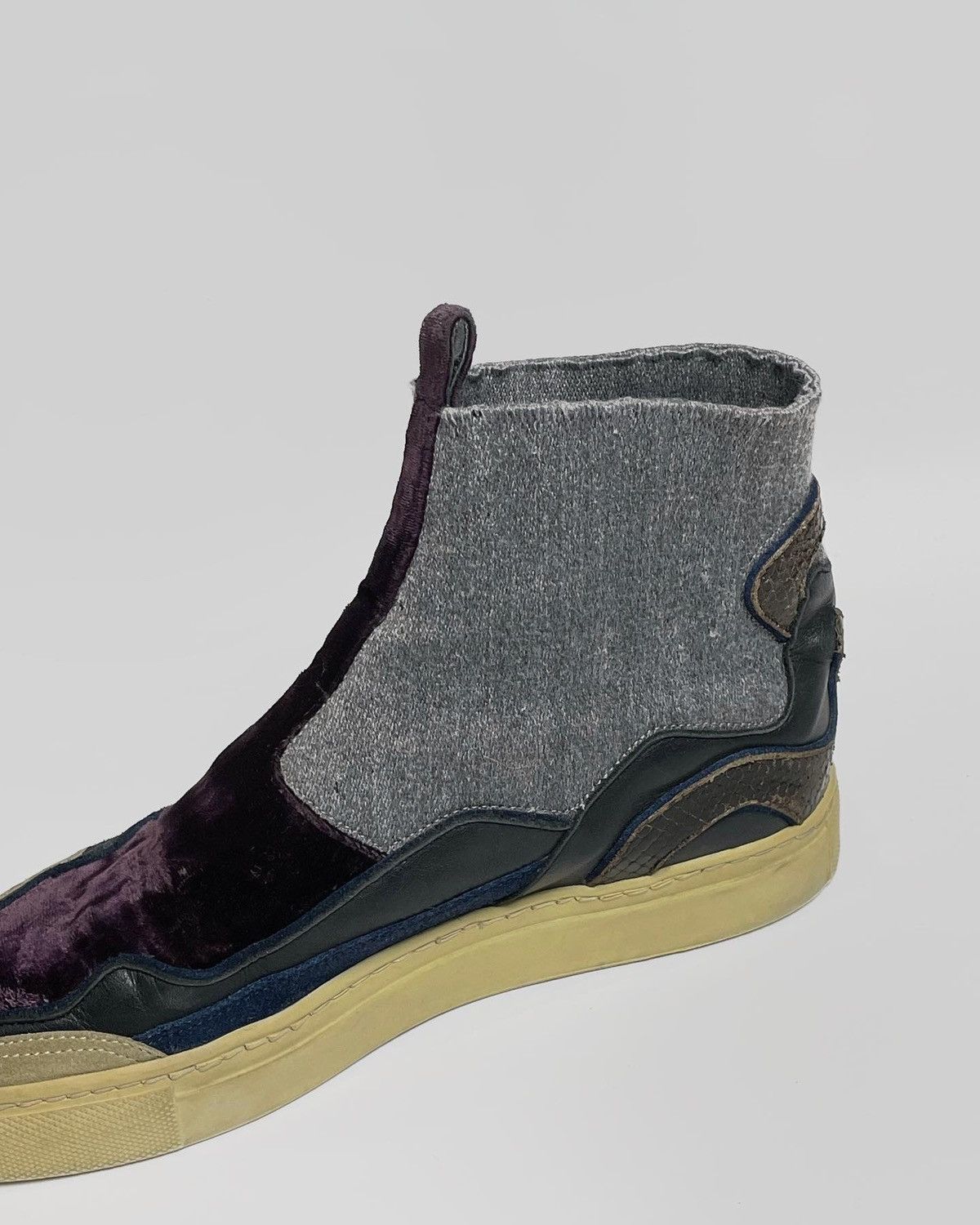 Dries Van Noten NEW! DRIES VAN NOTEN grey wool high top sneaker Size US 7.5 / EU 40-41 - 4 Thumbnail