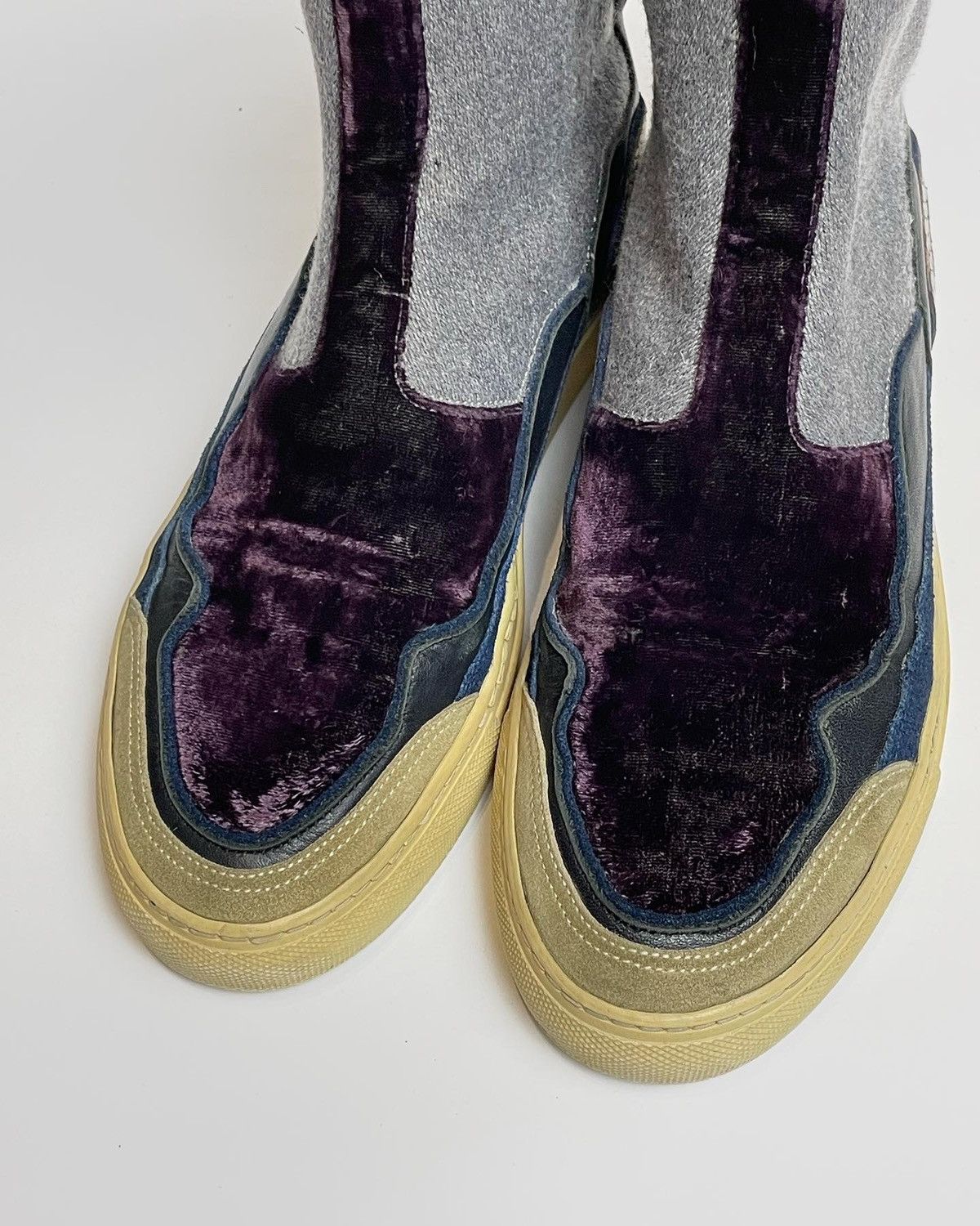 Dries Van Noten NEW! DRIES VAN NOTEN grey wool high top sneaker Size US 7.5 / EU 40-41 - 3 Thumbnail
