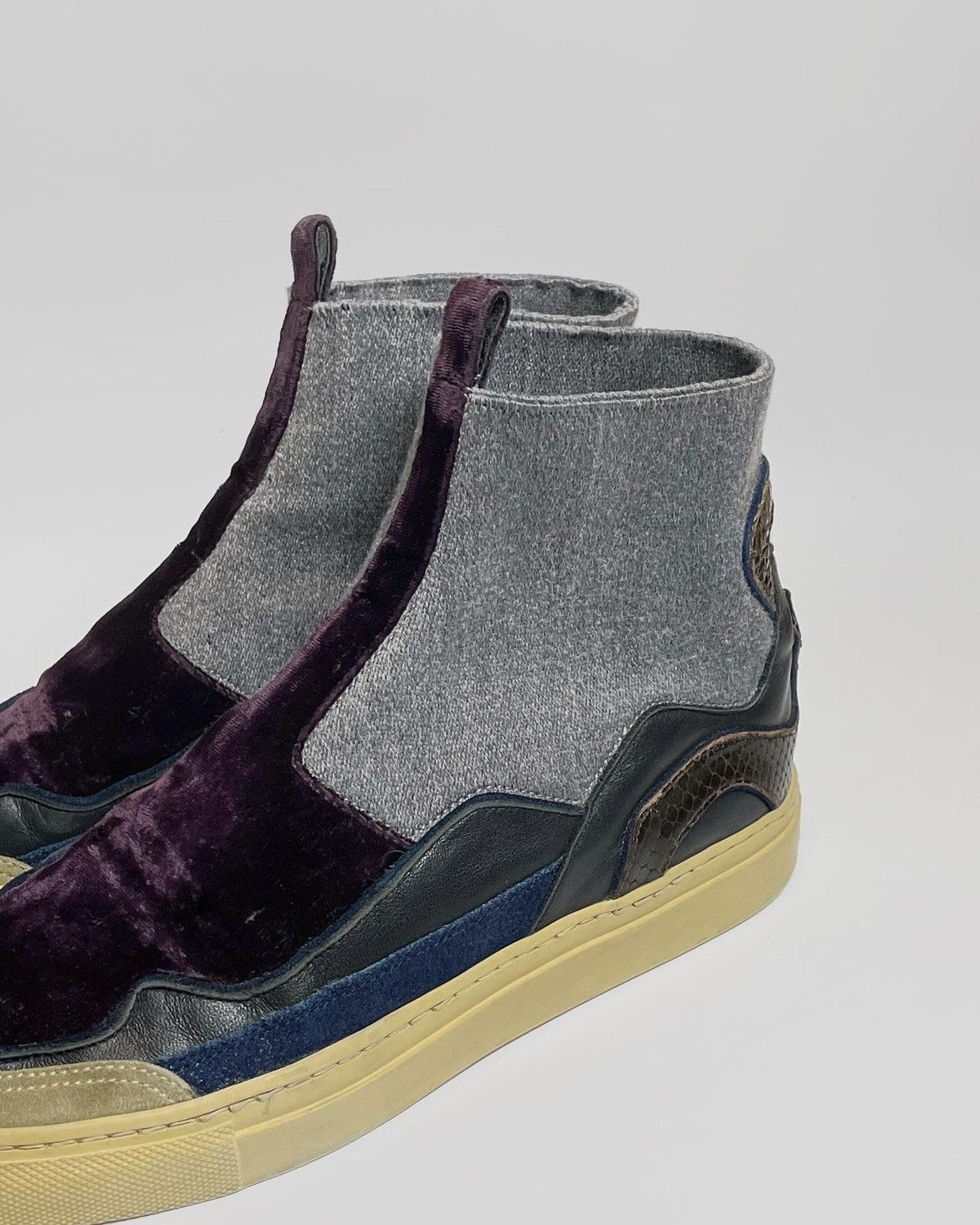 Dries Van Noten NEW! DRIES VAN NOTEN grey wool high top sneaker Size US 7.5 / EU 40-41 - 2 Thumbnail