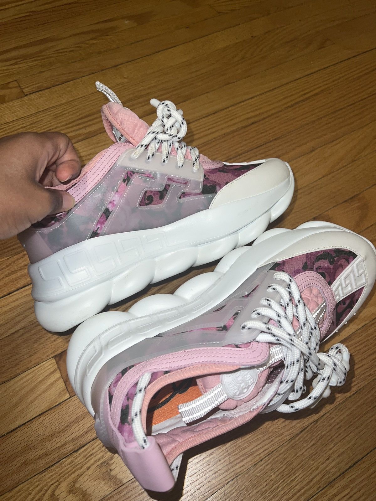Versace Versace chain reaction sneakers Grailed