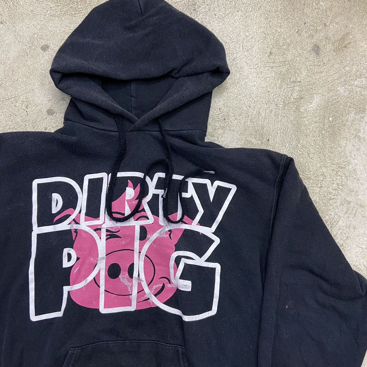 Vintage DIRTY PIG Y2K CUTE VINTAGE BOXY FIT FADED HOODIE - № 1058 Size US M / EU 48-50 / 2 - 2 Thumbnail