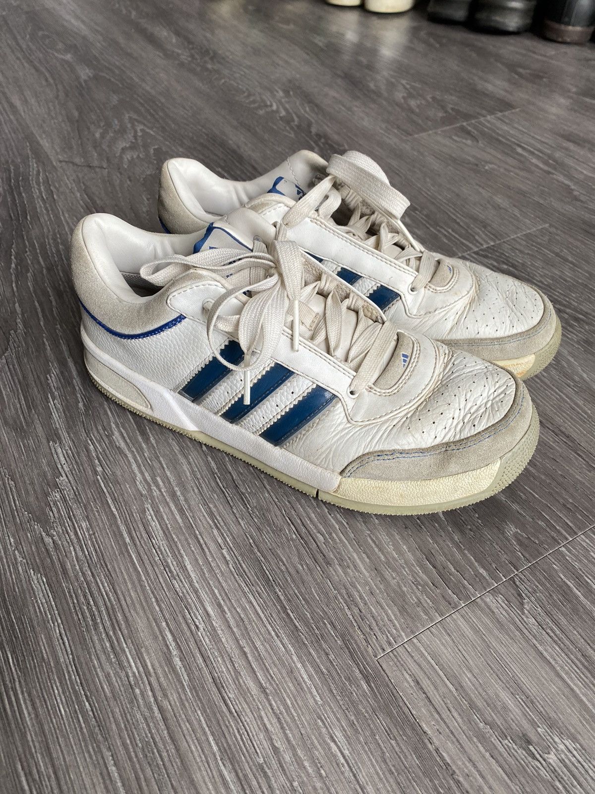 Rare Adidas Top Ten Low Shoes White Blue Sneakers Vintage