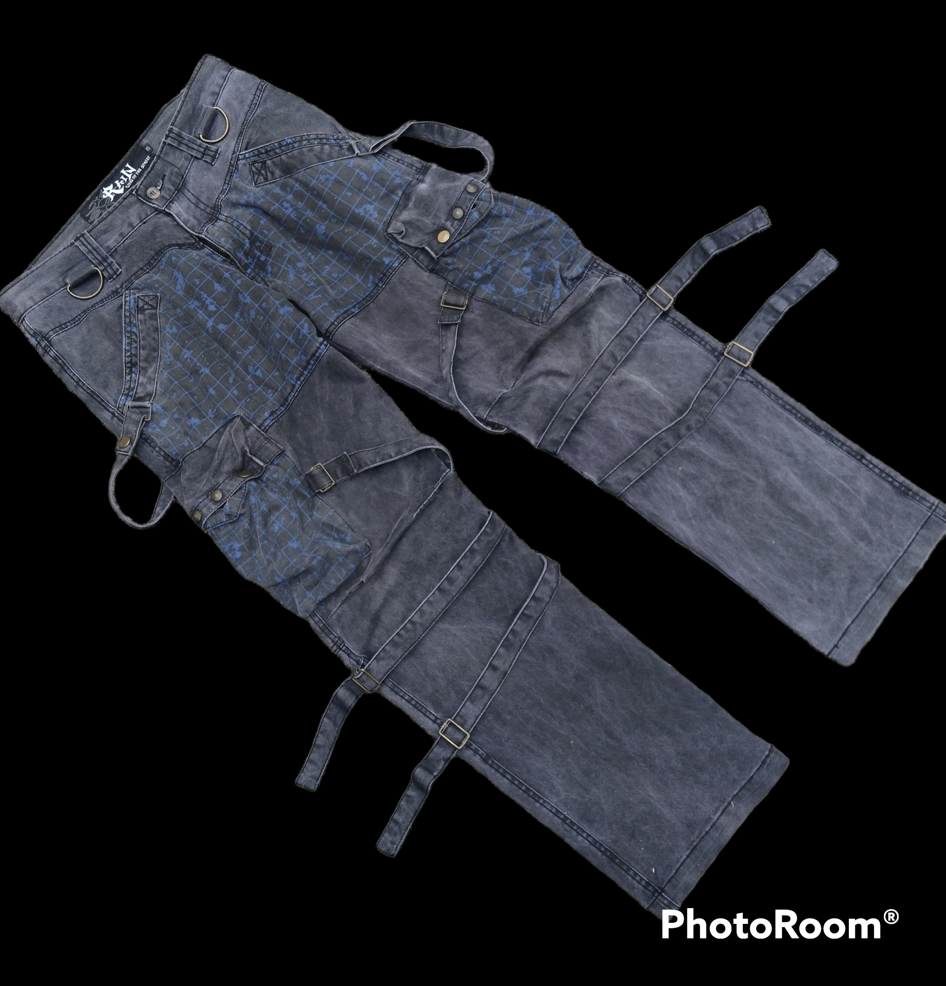 Japanese Brand DiSTRESSED BONDAGE RAIN KING OF THE STREET FASHION PANTS Size US 30 / EU 46 - 3 Thumbnail